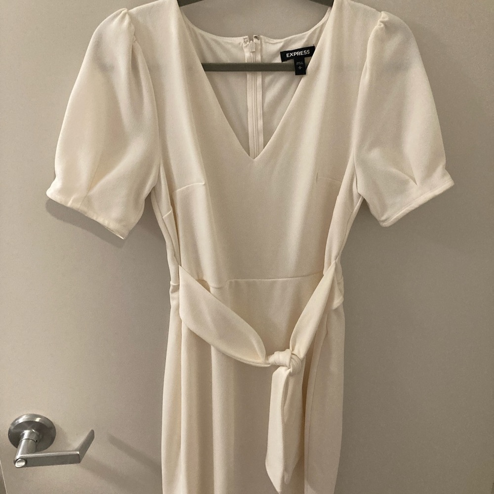 Express White Dress Tie Front Size Small